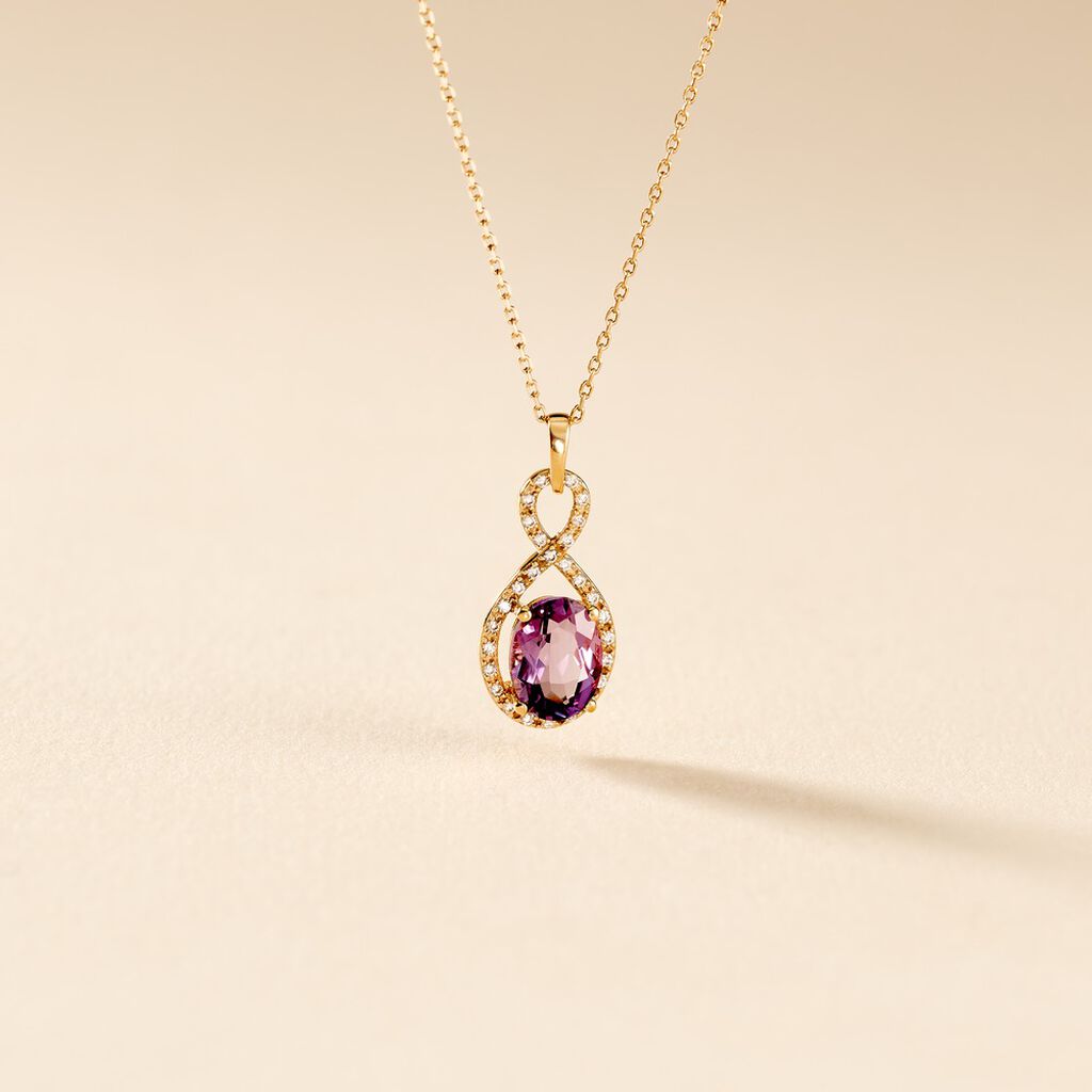 Collier Passion Or Jaune Amethyste Et Oxyde De Zirconium - Colliers Femme | Histoire d’Or