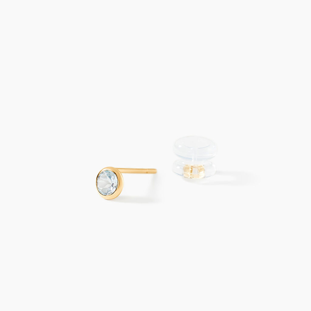 Boucles D'oreilles Puces Edy Serti Clos Or Jaune Topaze - Clous d'oreilles Femme | Histoire d&rsquo;Or