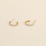 Cr&eacute;oles Or Jaune Chylan Oxydes De Zirconium - Boucles d'oreilles cr&eacute;oles Femme | Histoire d&rsquo;Or