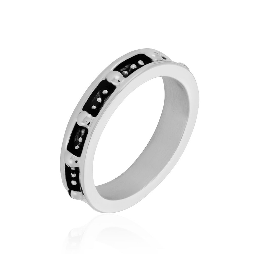 Bague Acier Blanc Ghislain - Bagues fantaisie Homme | Histoire d&rsquo;Or