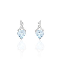 Boucles D'oreilles Or Blanc Clothilde Topazes Oxydes