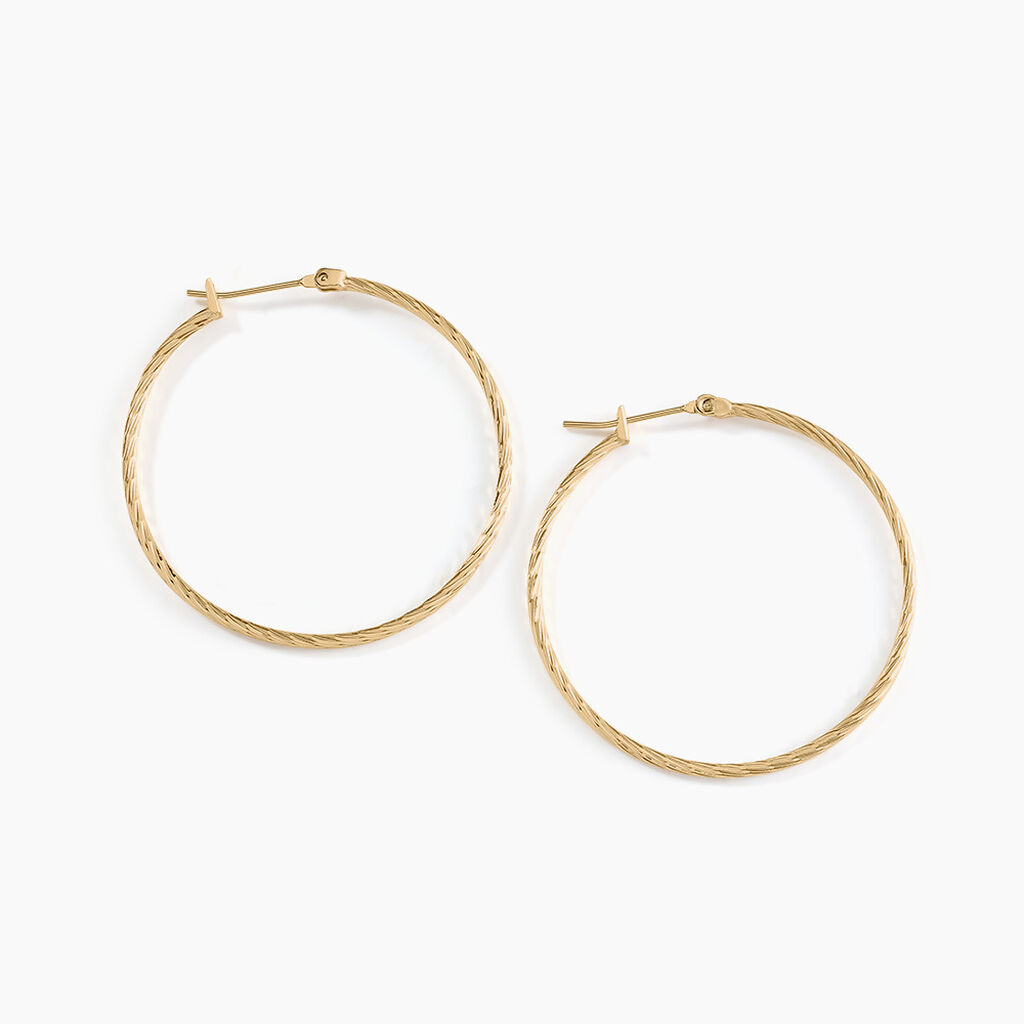 Créoles Anusha Plaqué Or Jaune - Boucles d'oreilles créoles Femme | Histoire d’Or