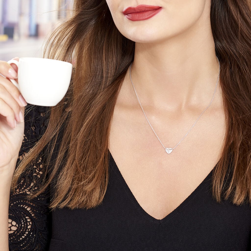 Collier Samia Argent Blanc Oxyde De Zirconium - Colliers fantaisie Femme | Histoire d&rsquo;Or