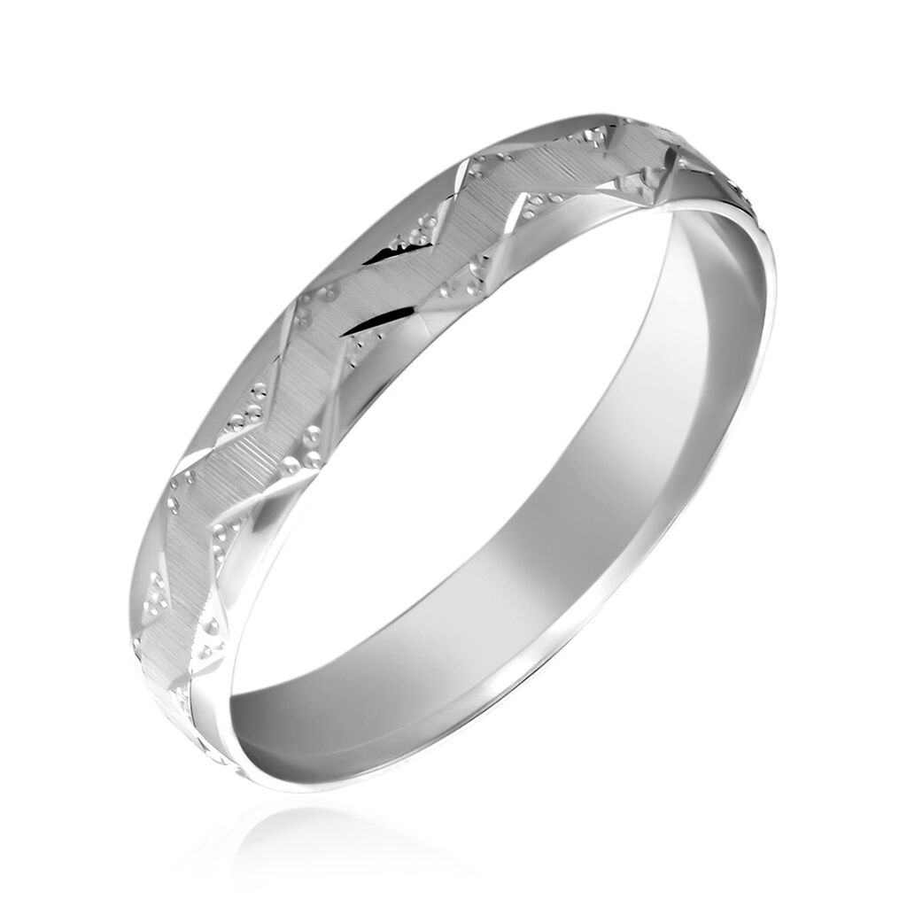 Alliance Clotilde Ruban Plat Or Blanc - Alliances Unisex | Histoire d’Or