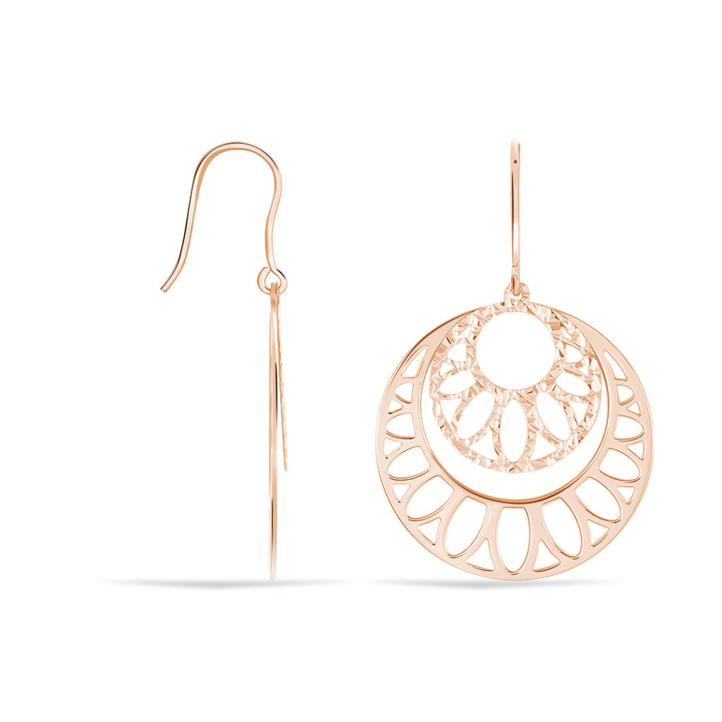Boucles d'oreilles fantaisie Cercle Argent Sans pierre Rose 925/1000 -  FAOFRW01200 • Histoire d'Or