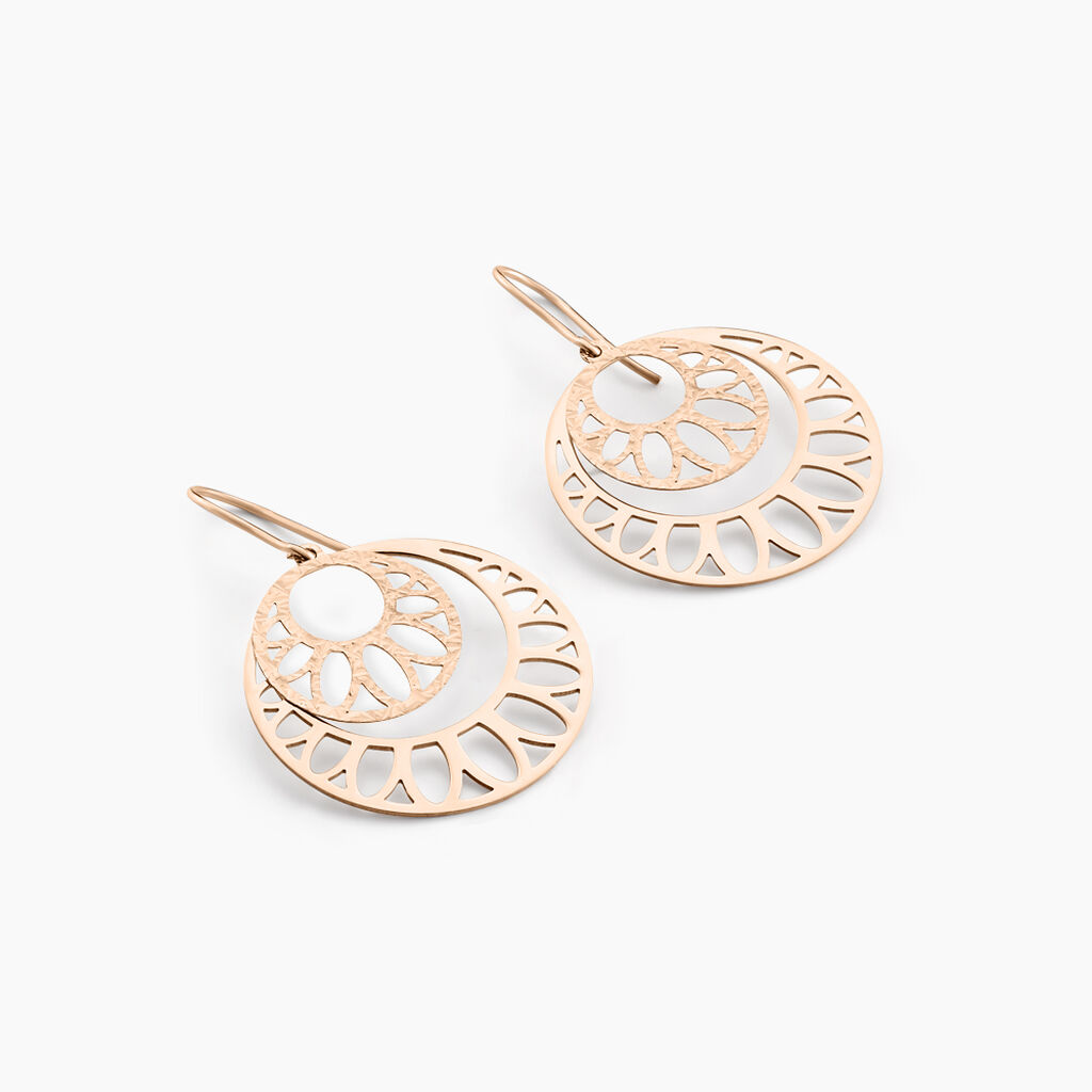 Boucles d'oreilles fantaisie Cercle Argent Sans pierre Rose 925/1000 -  FAOFRW01200 • Histoire d'Or