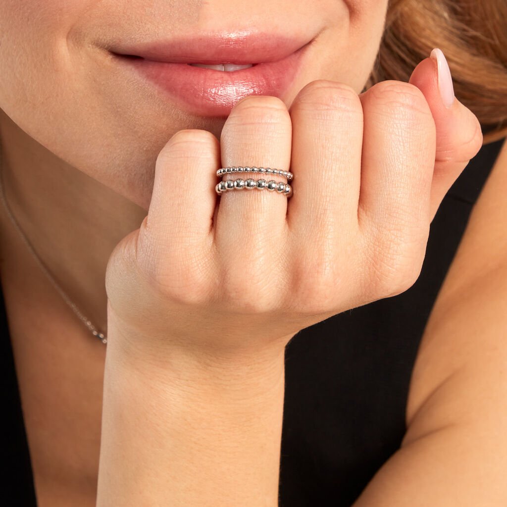 Bague Louisette Argent Blanc - Bagues fantaisie Femme | Histoire d’Or