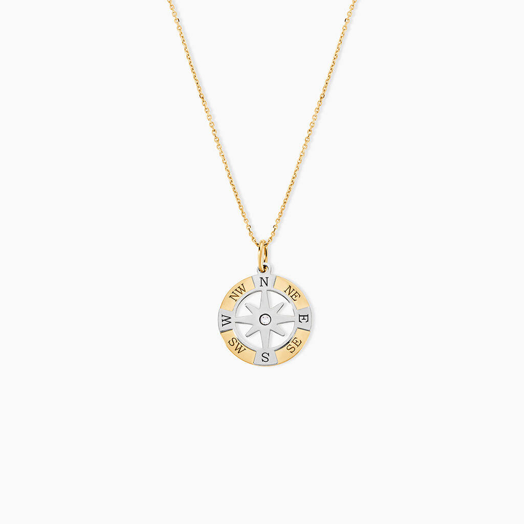 Pendentif Demyan Or Bicolore Oxyde De Zirconium - Pendentifs Homme | Histoire d&rsquo;Or