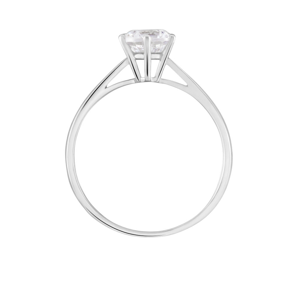 Solitaire Or Blanc Laurian Oxyde De Zirconium Blanc - Bagues solitaires Femme | Histoire d’Or