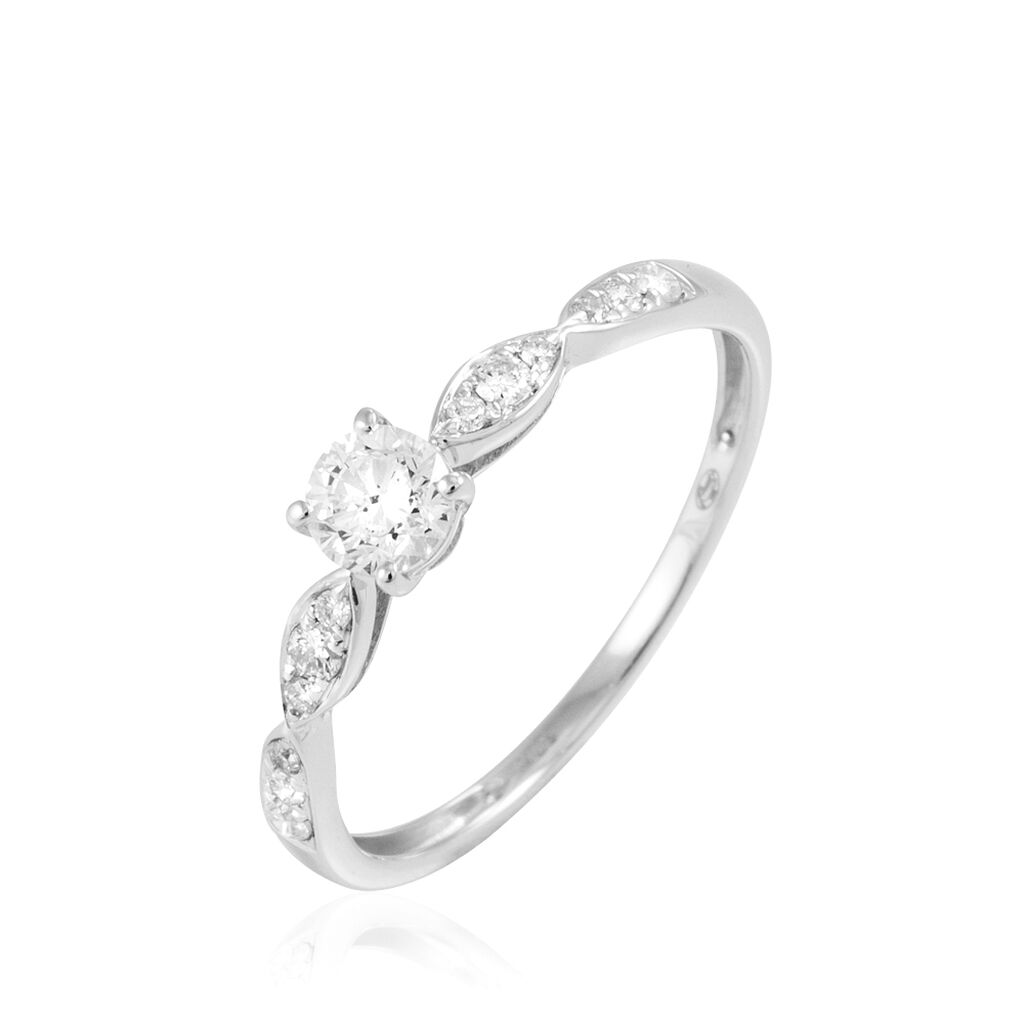 Bague Solitaire Etoile Or Blanc Diamant - Bagues solitaires Femme | Histoire d’Or