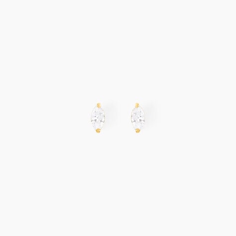 Boucles D'oreilles Puces Muflier Or Jaune Oxyde - Clous d'oreilles Femme | Histoire d&rsquo;Or