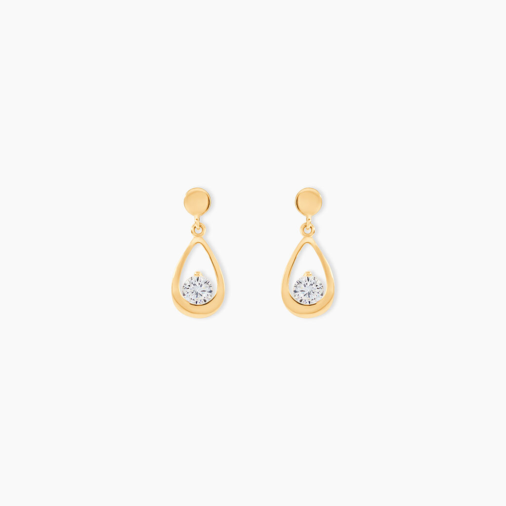Boucles D'oreilles Pendantes Phaenna Or Jaune Oxyde De Zirconium - Boucles d'oreilles pendantes Femme | Histoire d&rsquo;Or