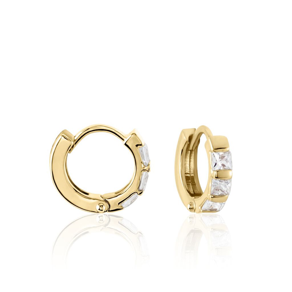 Créoles Plaqué Or Jaune Minny Oxydes De Zirconium - Boucles d'oreilles créoles Femme | Histoire d’Or