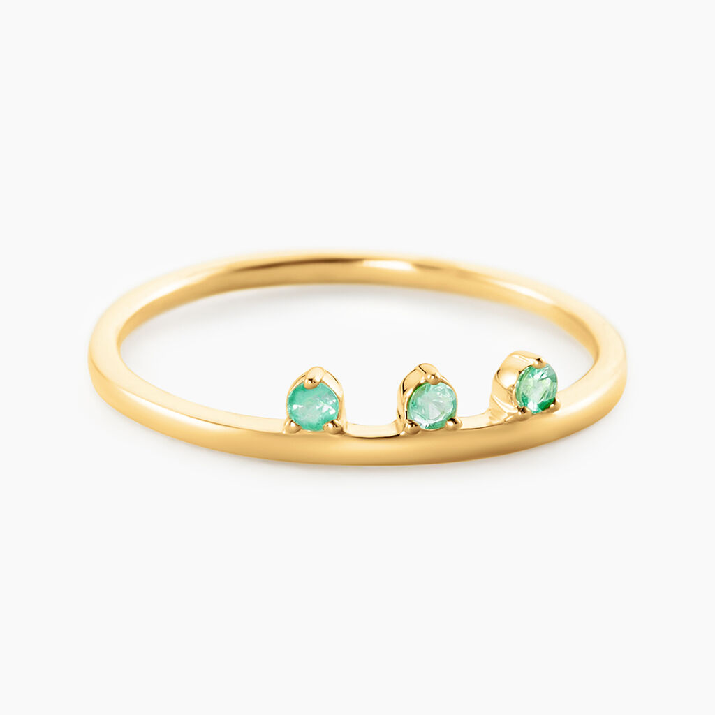 Bague Green Peas Or Jaune Emeraude - Bagues avec pierre Femme | Histoire d’Or