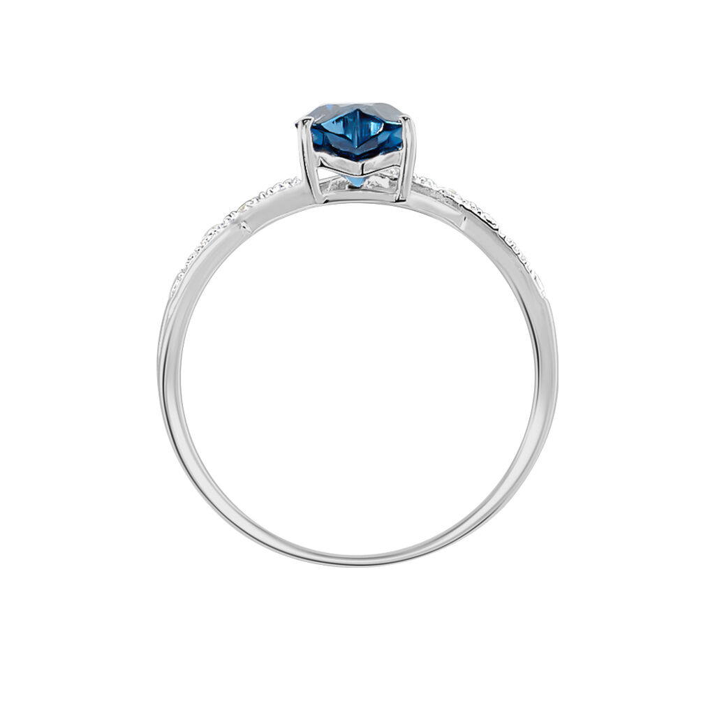 Bague Clothilde Or Blanc Topaze Et Oxyde De Zirconium - Bagues solitaires Femme | Histoire d&rsquo;Or