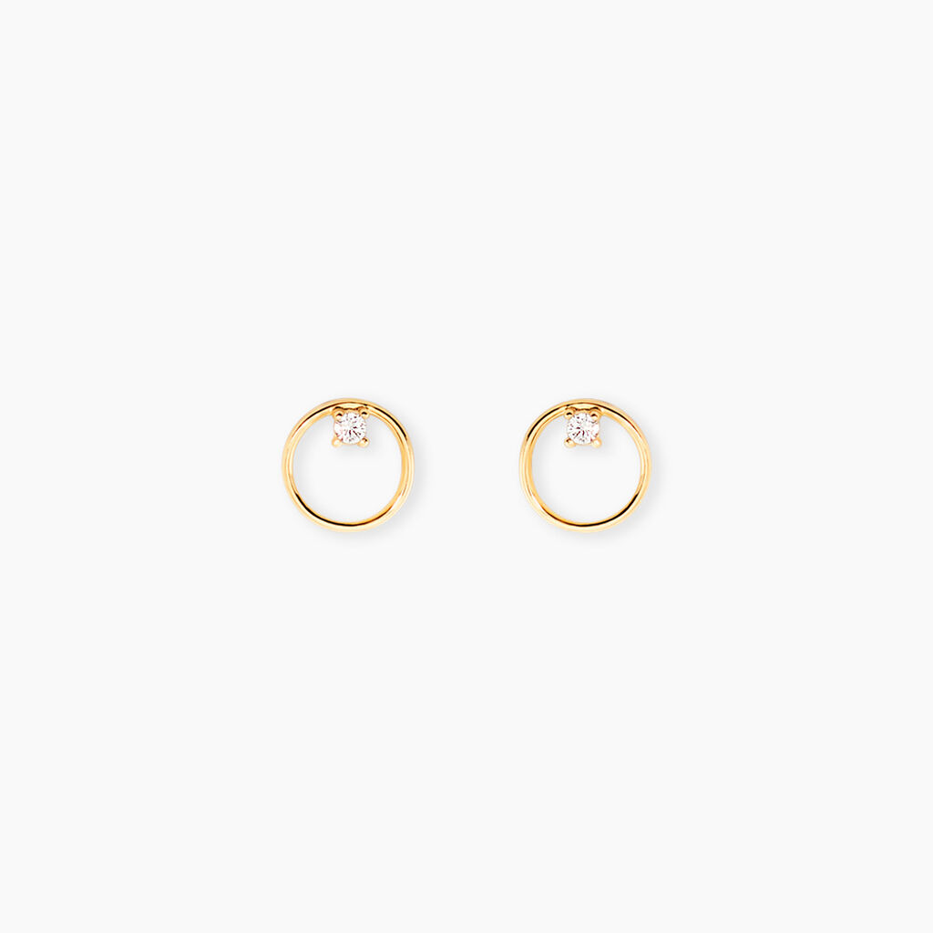 Boucles D'Oreilles Puces Bartlomiej Or Jaune Oxyde De Zirconium - Clous d'oreilles Femme | Histoire d&rsquo;Or