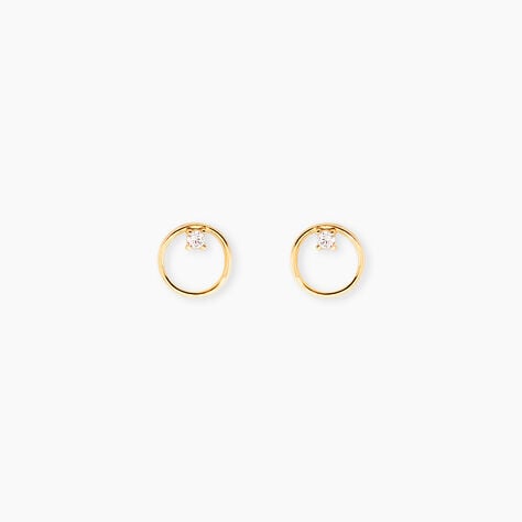 Boucles D'Oreilles Puces Bartlomiej Or Jaune Oxyde De Zirconium - Clous d'oreilles Femme | Histoire d&rsquo;Or