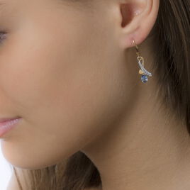 Boucles D'oreilles Pendantes Dyanah Plaque Or Jaune Oxyde De Zirconium - Boucles d'oreilles fantaisie Femme | Histoire d’Or