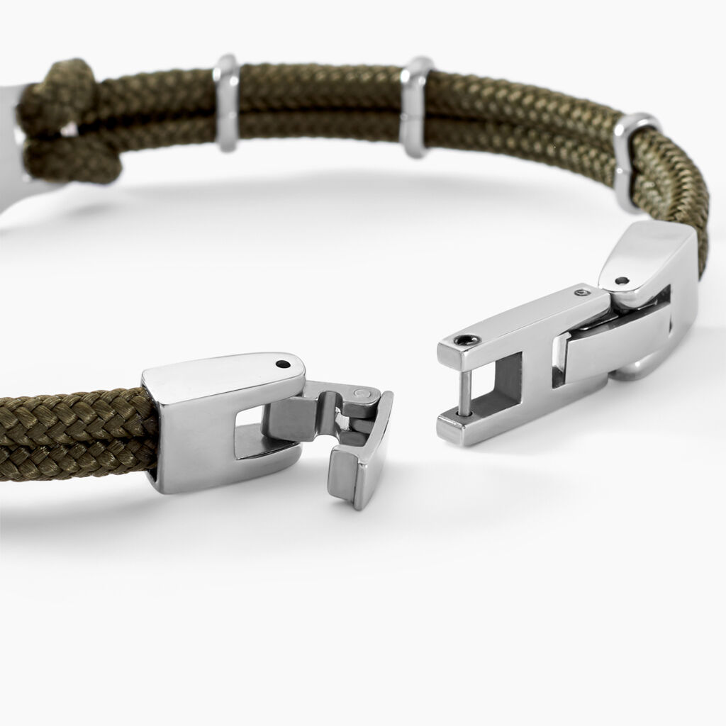 Bracelet Paulette Acier Blanc - Bracelets cordon Homme | Histoire d&rsquo;Or