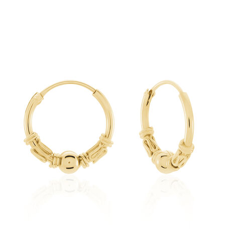 Créoles Tehanie Plaqué Or Jaune - Boucles d'oreilles créoles Femme | Histoire d’Or