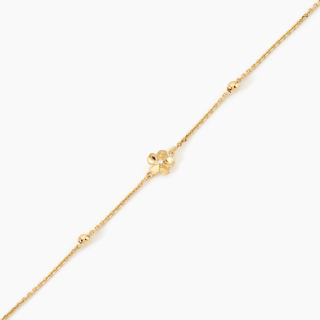 Bracelet Sakura Love Argent Dor&eacute; A L'Or 750/1000 Oxyde De Zirconium - F&ecirc;te des m&egrave;res Femme | Histoire d&rsquo;Or
