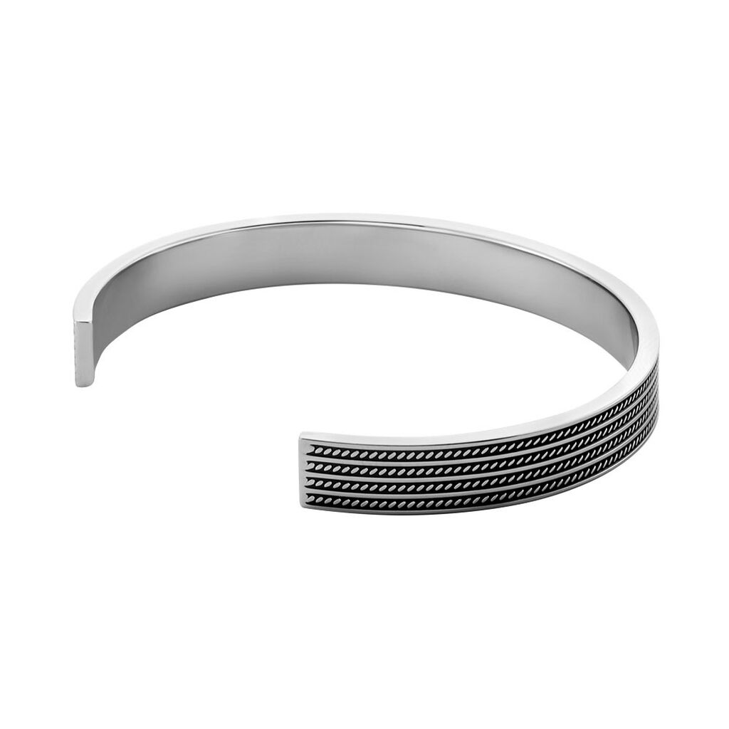 Bracelet Jonc Ouvert Acier Bicolore Anderson - Bracelets joncs Homme | Histoire d’Or