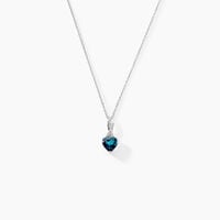 Collier Clothilde Or Blanc Topaze Et Oxyde De Zirconium