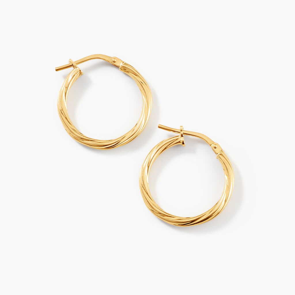 Cr&eacute;oles Youri Argent Dor&eacute; A L'Or 750/1000 - Boucles d'oreilles cr&eacute;oles Femme | Histoire d&rsquo;Or