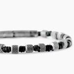 Bracelet Jourdan Acier Noir - Bracelets cordon Homme | Histoire d&rsquo;Or