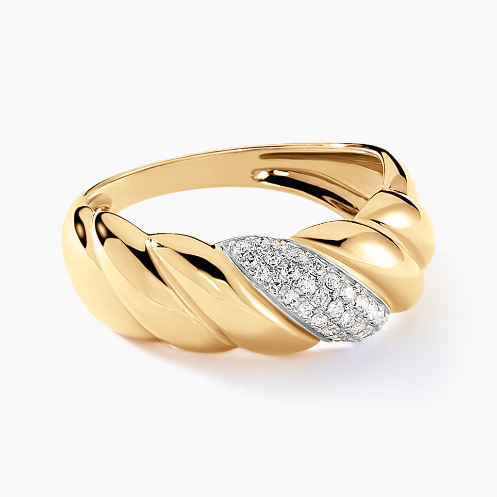Bague Parker Or Jaune Diamant - Bagues avec pierre Femme | Histoire d’Or