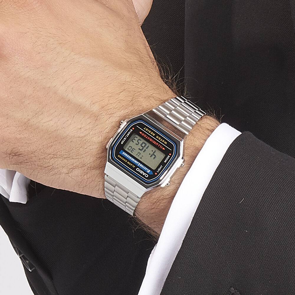 Montres Casio Collection A168WA 1YES Acier Cliquet Blanc Carr
