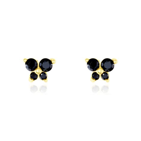 Boucles D'oreilles Puces Or Jaune Oxydes De Zirconium - Clous d'oreilles Femme | Histoire d’Or