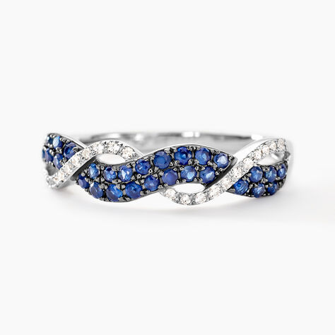 Bague Dimitria Or Blanc Saphir Et Diamant - Bagues avec pierre Femme | Histoire d’Or