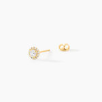 Boucles D'Oreilles Puces Edeline Or Jaune Oxyde De Zirconium - Boucles d'oreilles 18 carats Femme | Histoire d&rsquo;Or