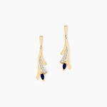 Boucles D'Oreilles Pendantes Usha Or Jaune Saphir - Boucles d'oreilles pendantes Femme | Histoire d&rsquo;Or