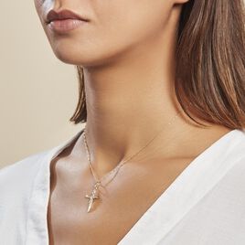 Pendentif Damian Croix Or Jaune - Pendentifs Baptême Famille | Histoire d’Or