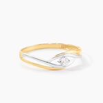 Bague Solitaire Peline Or Bicolore Oxyde De Zirconium - Bagues solitaires Femme | Histoire d&rsquo;Or