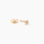 Boucles D'Oreilles Puces Monya Plaqu&eacute; Or Jaune Oxyde De Zirconium - Boucles d'oreilles fantaisie Femme | Histoire d&rsquo;Or