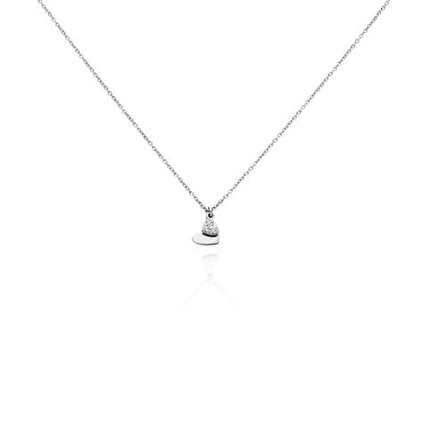Collier Salli Argent Blanc Oxyde De Zirconium - Colliers Coeur Femme | Histoire d’Or