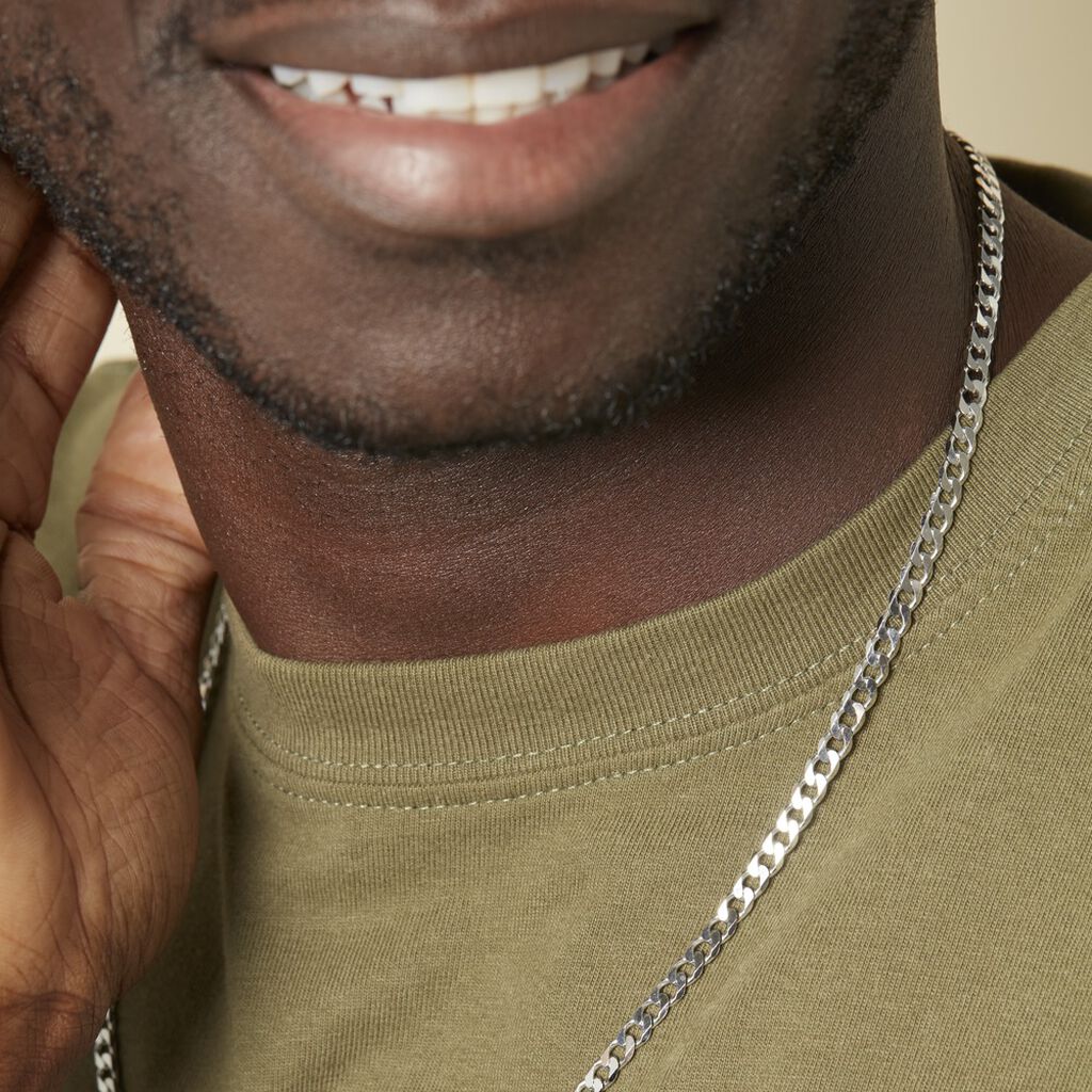 Chaîne Casper Maille Gourmette Argent Blanc - Chaines Unisex | Histoire d’Or