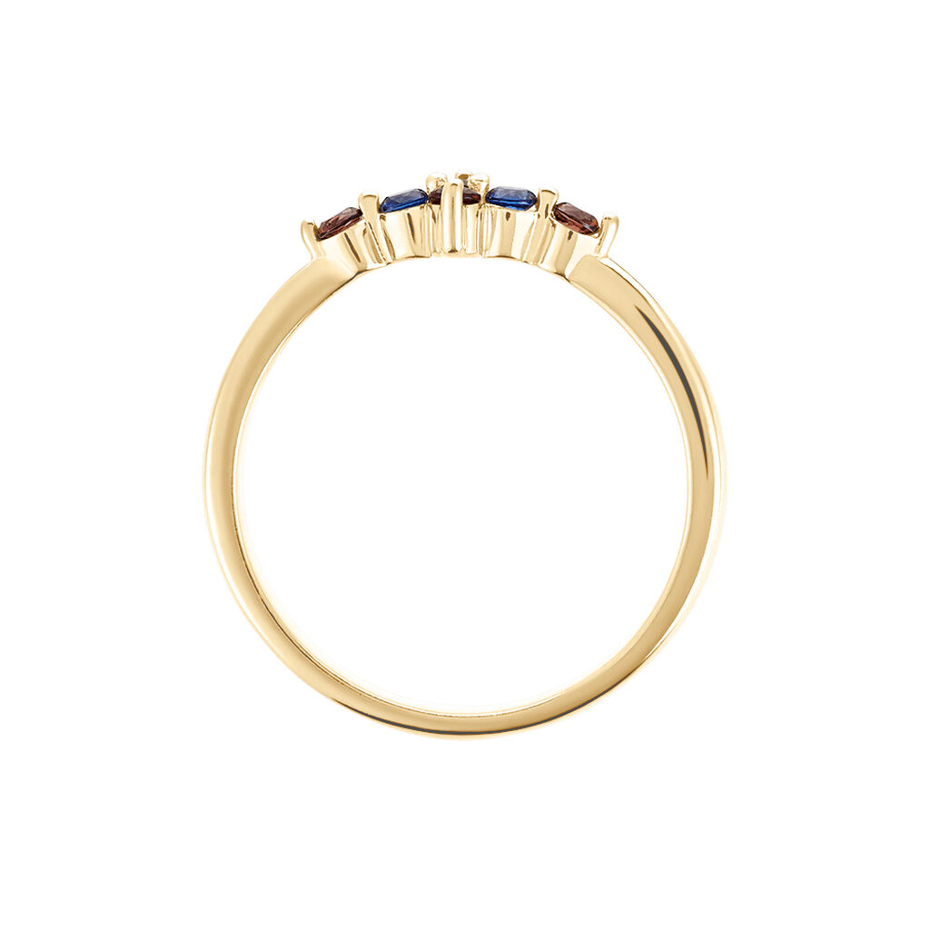 Bague Laeticia Plaqu&eacute; Or Dor&eacute; Pierres De Synth&egrave;ses - Bagues avec pierre Femme | Histoire d&rsquo;Or