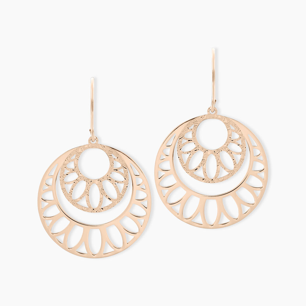 Boucles d'oreilles fantaisie Cercle Argent Sans pierre Rose 925