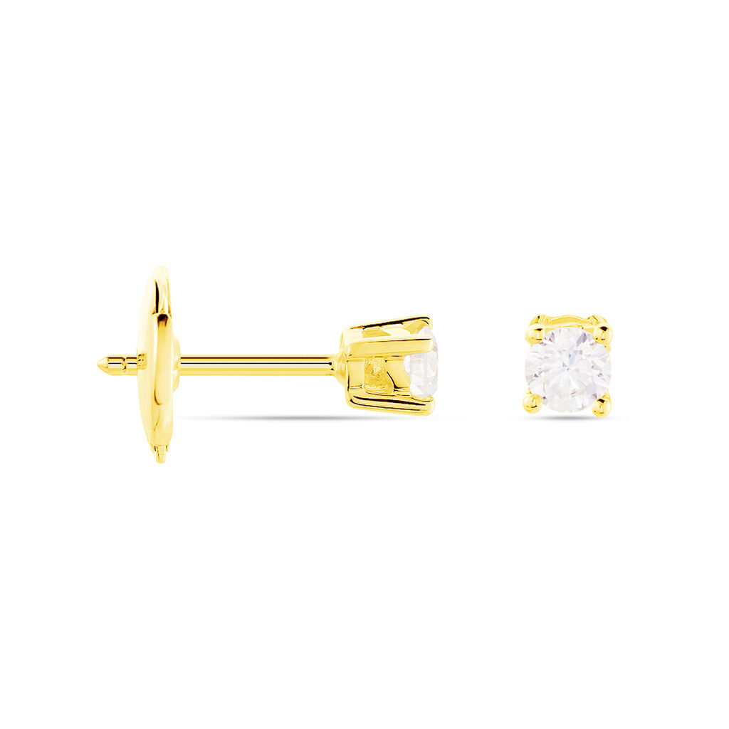 Boucles D'oreilles Puces Victoria Or Jaune Diamant - Clous d'oreilles Femme | Histoire d’Or