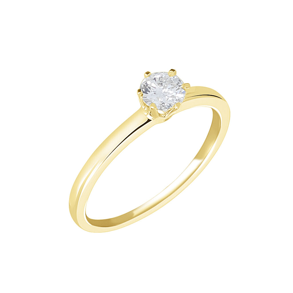 Bague Solitaire Natalia Or Jaune Diamant Synthetique - Bagues solitaires Femme | Histoire d’Or
