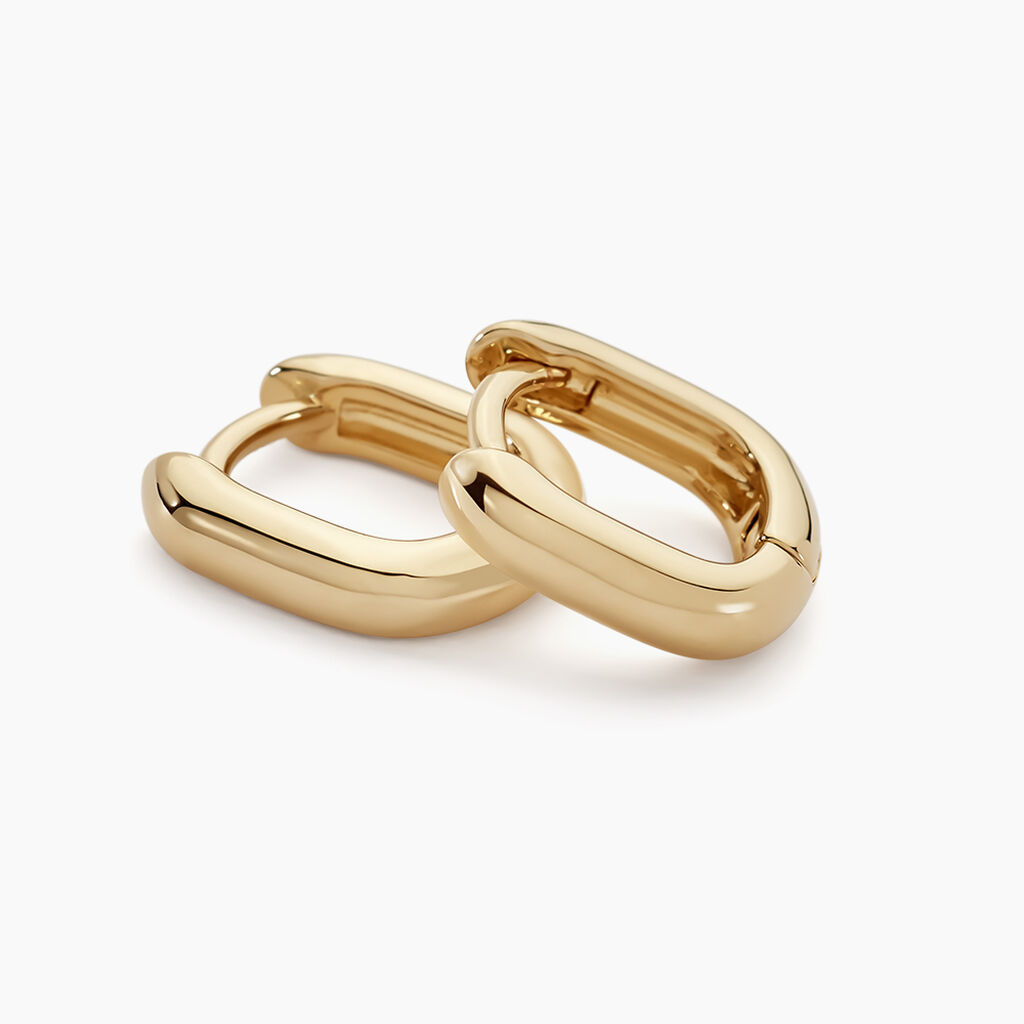 Créoles Liah Plaque Or Jaune - Boucles d'oreilles créoles Femme | Histoire d’Or