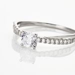 Bague Solitaire Kanel Or Blanc Oxyde De Zirconium - Bagues solitaires Femme | Histoire d&rsquo;Or