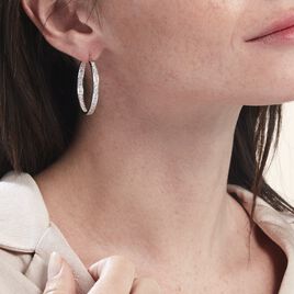 Créoles Django Argent Blanc Oxyde De Zirconium - Boucles d'oreilles créoles Femme | Histoire d’Or