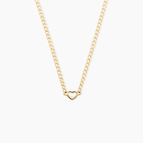 Collier Sweetheart Argent Dor&eacute; A L'Or 750/1000 Nacre - Bijoux avec pierres Femme | Histoire d&rsquo;Or