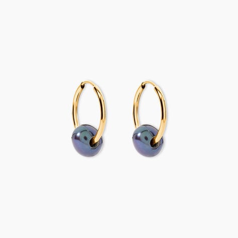 Boucles D'oreilles Puces Suraya Or Jaune Perle De Culture - Boucles d'oreilles cr&eacute;oles Femme | Histoire d&rsquo;Or