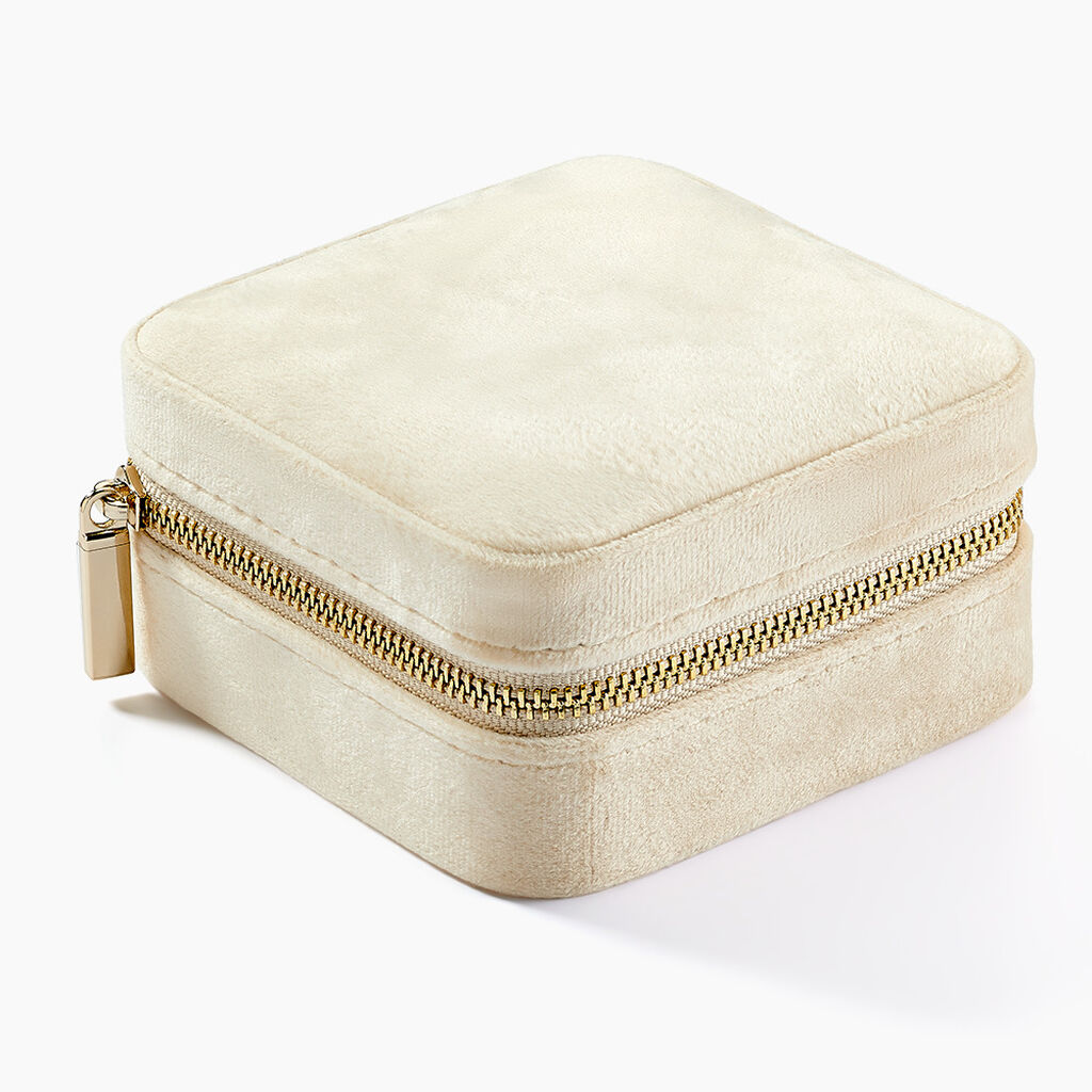 Boite &agrave; Bijou Tissu Beige - Id&eacute;es cadeaux Famille | Histoire d&rsquo;Or